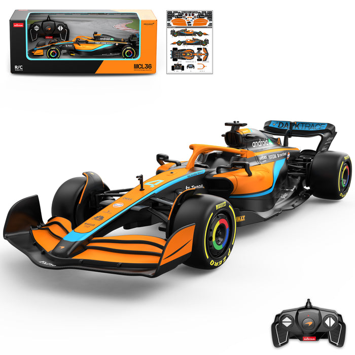 McLaren F1 MCL36 RC Car 1/18 Scale Licensed Remote Control Toy Car, Official F1 Merchandise by Rastar