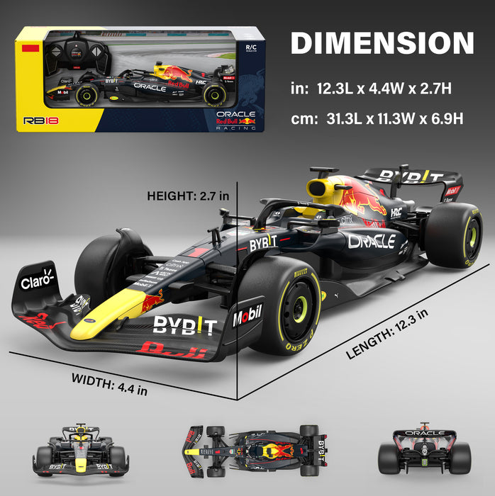 Oracle Red Bull Racing RB18 RC Car 1/18 Scale Licensed Remote Control Toy Car, Official F1 Merchandise by Rastar