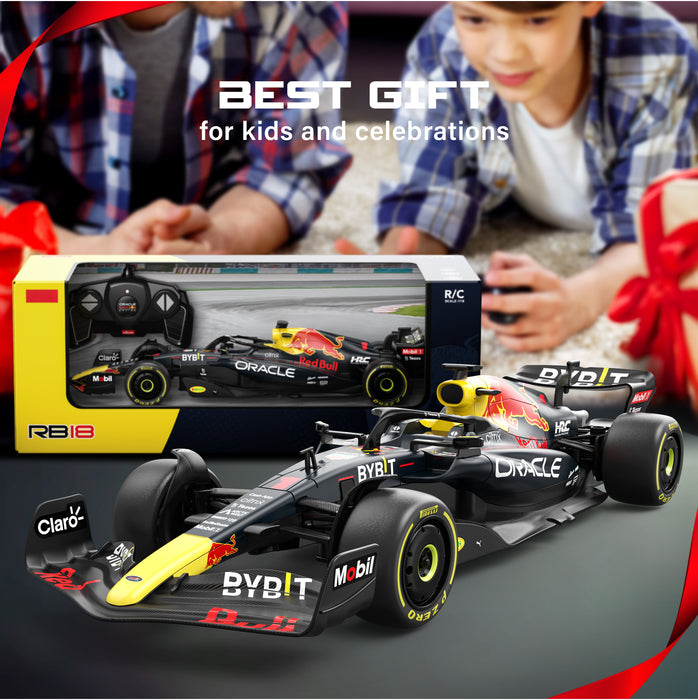 Oracle Red Bull Racing RB18 RC Car 1/18 Scale Licensed Remote Control Toy Car, Official F1 Merchandise by Rastar