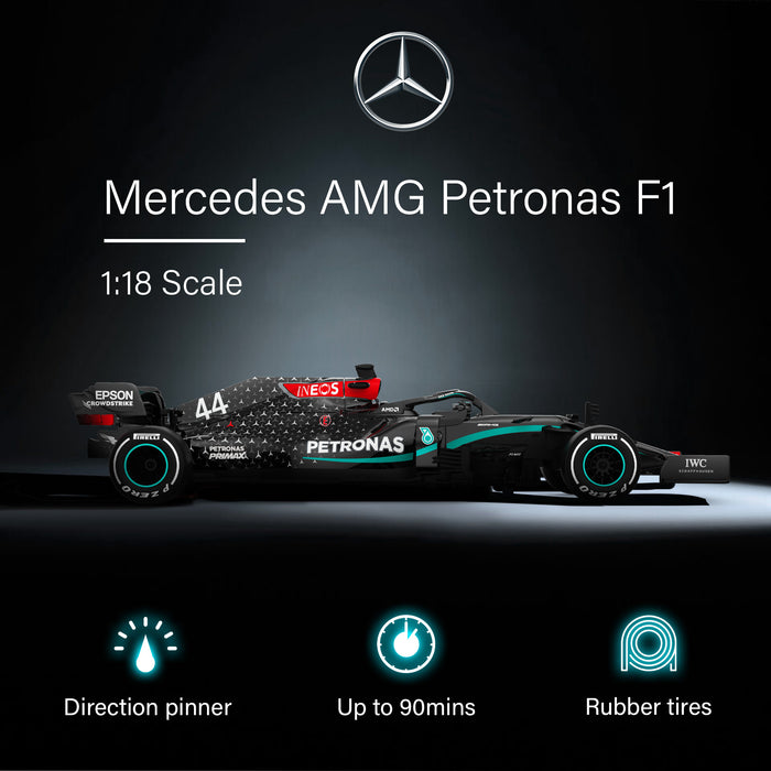 Mercedes-Benz F1 W11 EQ Performance 1/18 Scale Licensed Remote Control Toy Car, Official F1 Merchandise by Rastar
